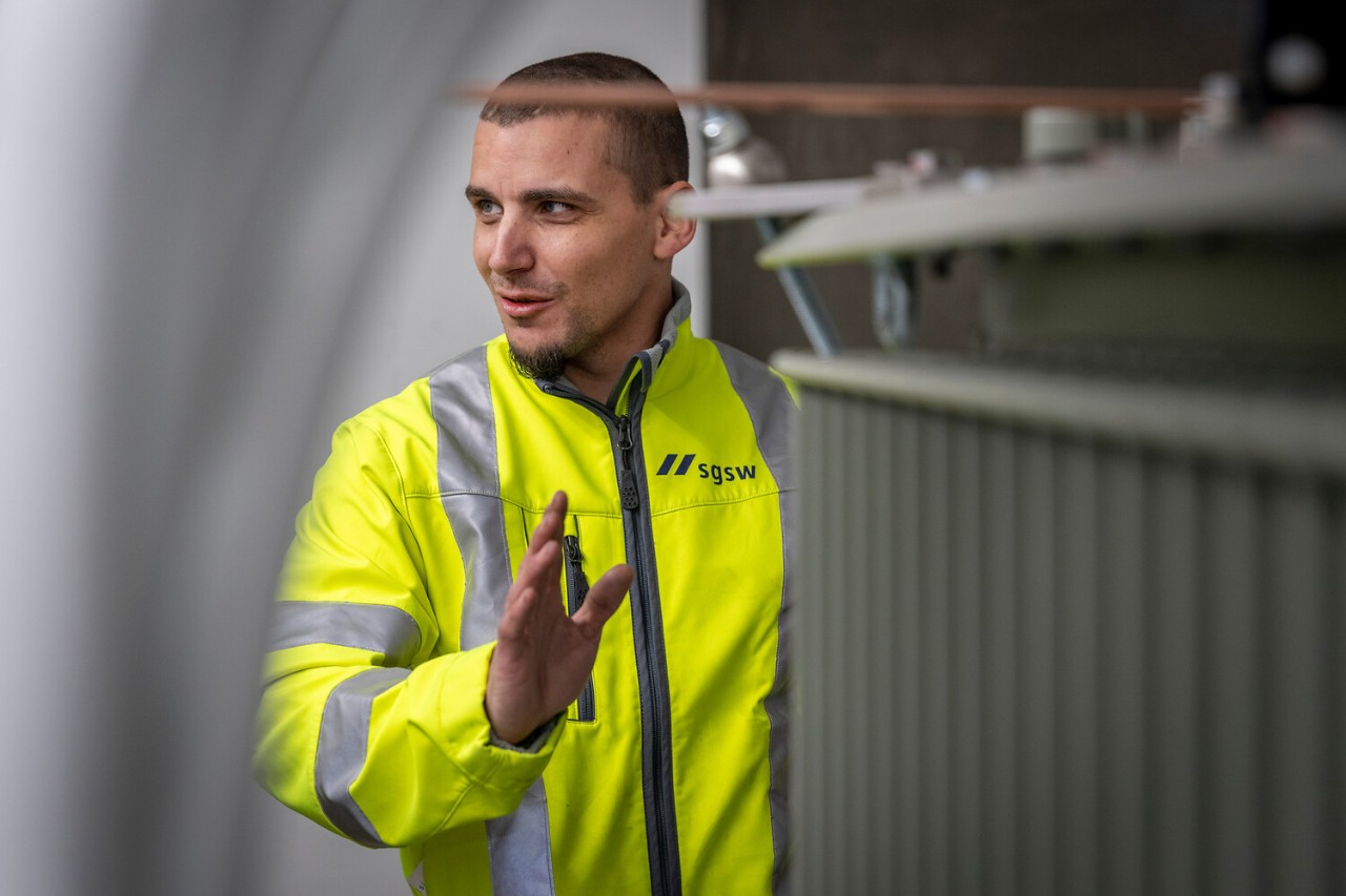 Remo Schifferle und seine Kollegen waren heute für den Transport seitens sgsw zuständig.